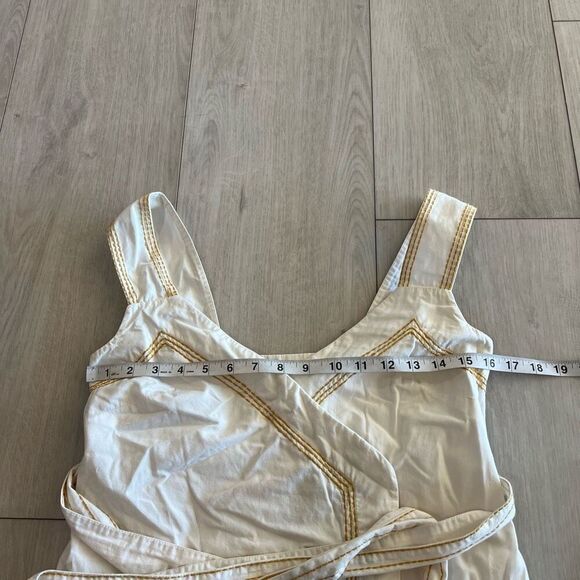 Anthropologie Lilthe Quiet Companion Cotton Wrap Embroidery Dress size 2 - Picture 3 of 6